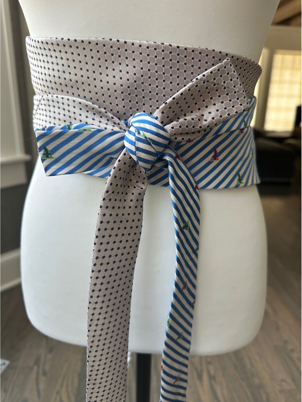 Silk Obi Belt Made From Men's Neckties | OOAK | OS